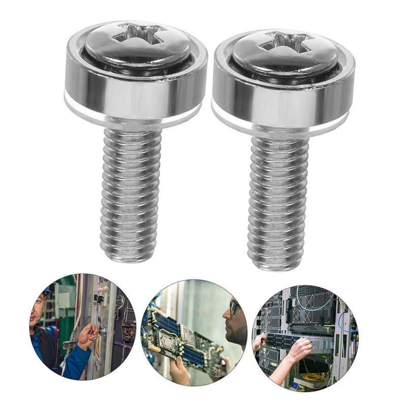 100pcs Stainless Steel Plated Cage Screws For Server Racks Cabinets Shelves Equipment - Image 5